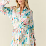 Della Cloud Jersey Banded Midi Robe in Butterfly Bloom
