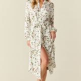 Della Cloud Jersey Banded Midi Robe in Strawberry Bliss