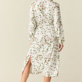 Della Cloud Jersey Banded Midi Robe in Strawberry Bliss