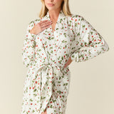 Della Cloud Jersey Banded Midi Robe in Strawberry Bliss
