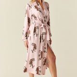 Della Cloud Jersey Banded Midi Robe in Prowl