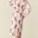 Della Cloud Jersey Banded Midi Robe in Prowl