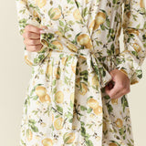 Della Cloud Jersey Banded Midi Robe in Lemon Verbena