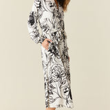 Della Cloud Jersey Banded Midi Robe in Illustré