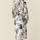 Della Cloud Jersey Banded Midi Robe in Illustré