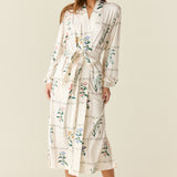 Della Cloud Jersey Banded Midi Robe in Rosehill