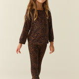 Remy TENCEL™ Lyocell Kids Set in Espresso Leopard