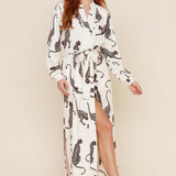Skyler Cloud Jersey Banded Long Robe in Vinyasa