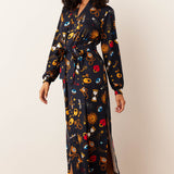 Skyler Banded Long Robe | Mystic