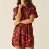 Alaina Cloud Jersey Shirt Dress in Botanical
