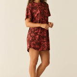 Alaina Cloud Jersey Shirt Dress in Botanical