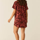 Alaina Cloud Jersey Shirt Dress in Botanical