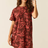 Alaina Cloud Jersey Shirt Dress in Botanical