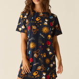 Alaina Cloud Jersey Shirt Dress in Mystic
