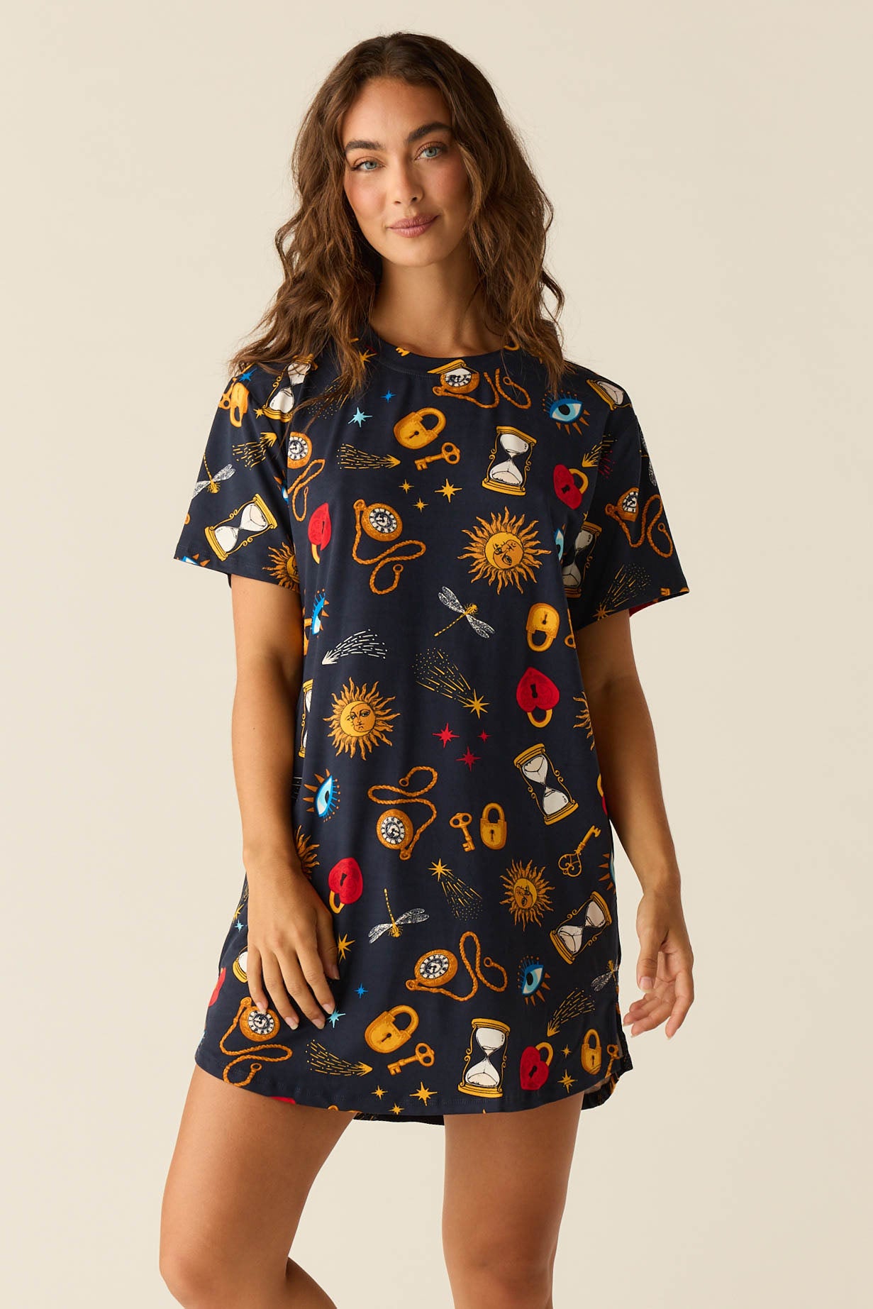 Alaina Cloud Jersey Shirt Dress Mystic