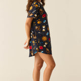 Alaina Cloud Jersey Shirt Dress in Mystic