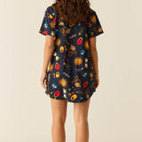 Alaina Cloud Jersey Shirt Dress in Mystic