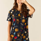 Alaina Cloud Jersey Shirt Dress in Mystic