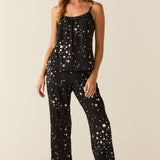 Bella Cloud Jersey PJ Set in Black Stars