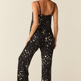 Bella Cloud Jersey PJ Set in Black Stars