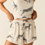 Jenna Cloud Jersey PJ Set in Animalia
