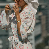 Kaia Cloud Jersey Kimono Robe in Jet Set