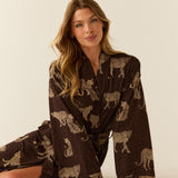 Kaia Cloud Jersey Kimono Robe in Savanna