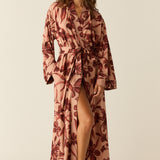 Kaia Cloud Jersey Kimono Robe in Rosewood
