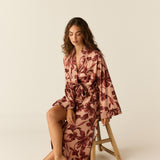 Kaia Cloud Jersey Kimono Robe in Rosewood