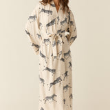 Kaia Cloud Jersey Kimono Robe in Animalia