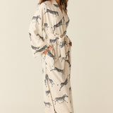 Kaia Cloud Jersey Kimono Robe in Animalia