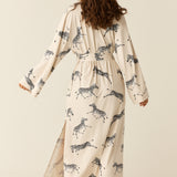 Kaia Cloud Jersey Kimono Robe in Animalia