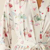 Kaia Cloud Jersey Kimono Robe in Jet Set