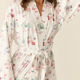 Kaia Cloud Jersey Kimono Robe in Jet Set