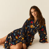 Kaia Cloud Jersey Kimono Robe in Mystic