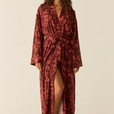 Kaia Cloud Jersey Kimono Robe in Botanical
