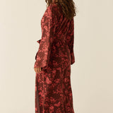 Kaia Cloud Jersey Kimono Robe in Botanical