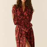 Kaia Cloud Jersey Kimono Robe in Botanical