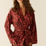 Kaia Cloud Jersey Kimono Robe in Botanical
