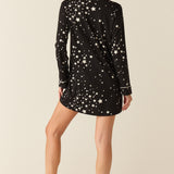 Kara Cloud Jersey Boyfriend Shirt in Black Stars