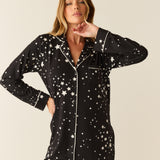 Kara Cloud Jersey Boyfriend Shirt in Black Stars
