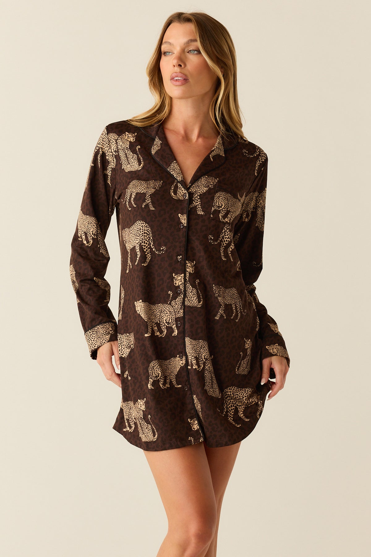 Kara Cloud Jersey Boyfriend Shirt Savanna