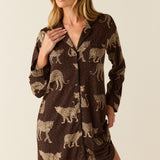 Kara Cloud Jersey Boyfriend Shirt in Savanna