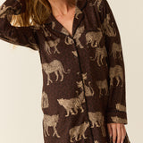 Kara Cloud Jersey Boyfriend Shirt in Savanna