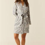 Meadow Cloud Jersey Classic Short Robe in Whisper
