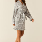 Meadow Cloud Jersey Classic Short Robe in Whisper