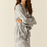 Meadow Cloud Jersey Classic Short Robe in Whisper