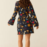 Meadow Cloud Jersey Classic Short Robe in Mystic