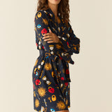 Meadow Cloud Jersey Classic Short Robe in Mystic