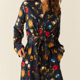 Meadow Cloud Jersey Classic Short Robe in Mystic